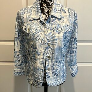 Ruby Rd. Blue and White Textured Jacket